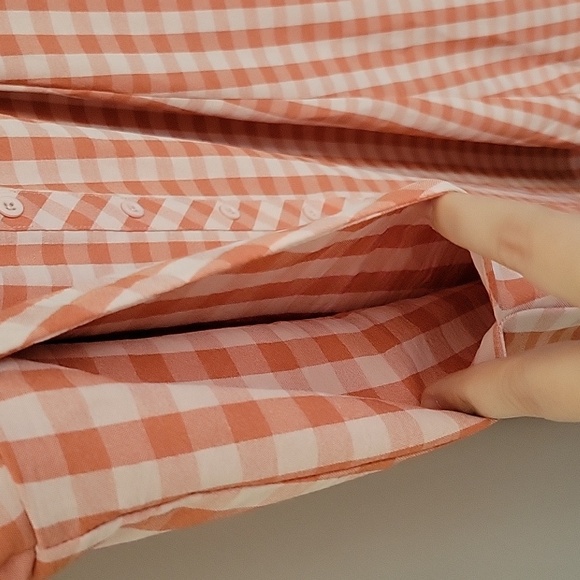 Torrid Pink Plaid Midi Seersucker Button Front Dress - Picture 5 of 12